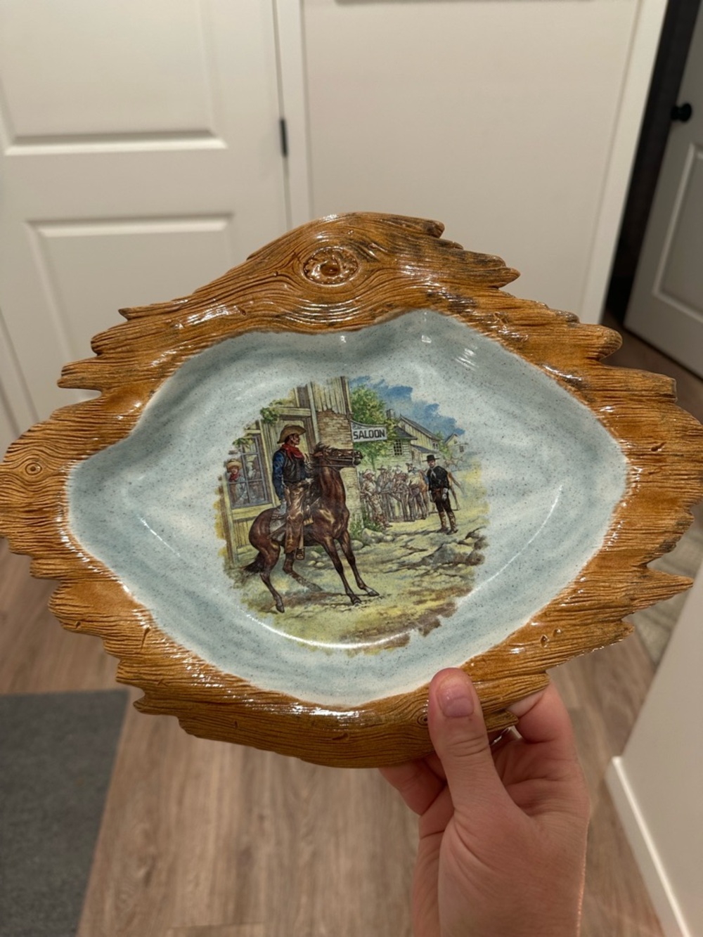 Vintage western Tray /ashtray Excellent Condition, No Chips - Measures 13.5x10